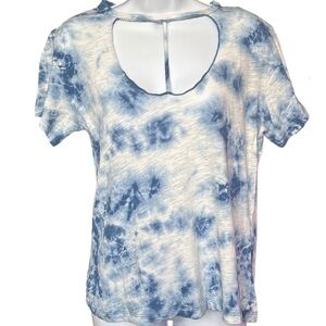Rue 21 | Blue and White Tie-Dye Short Sleeve Top